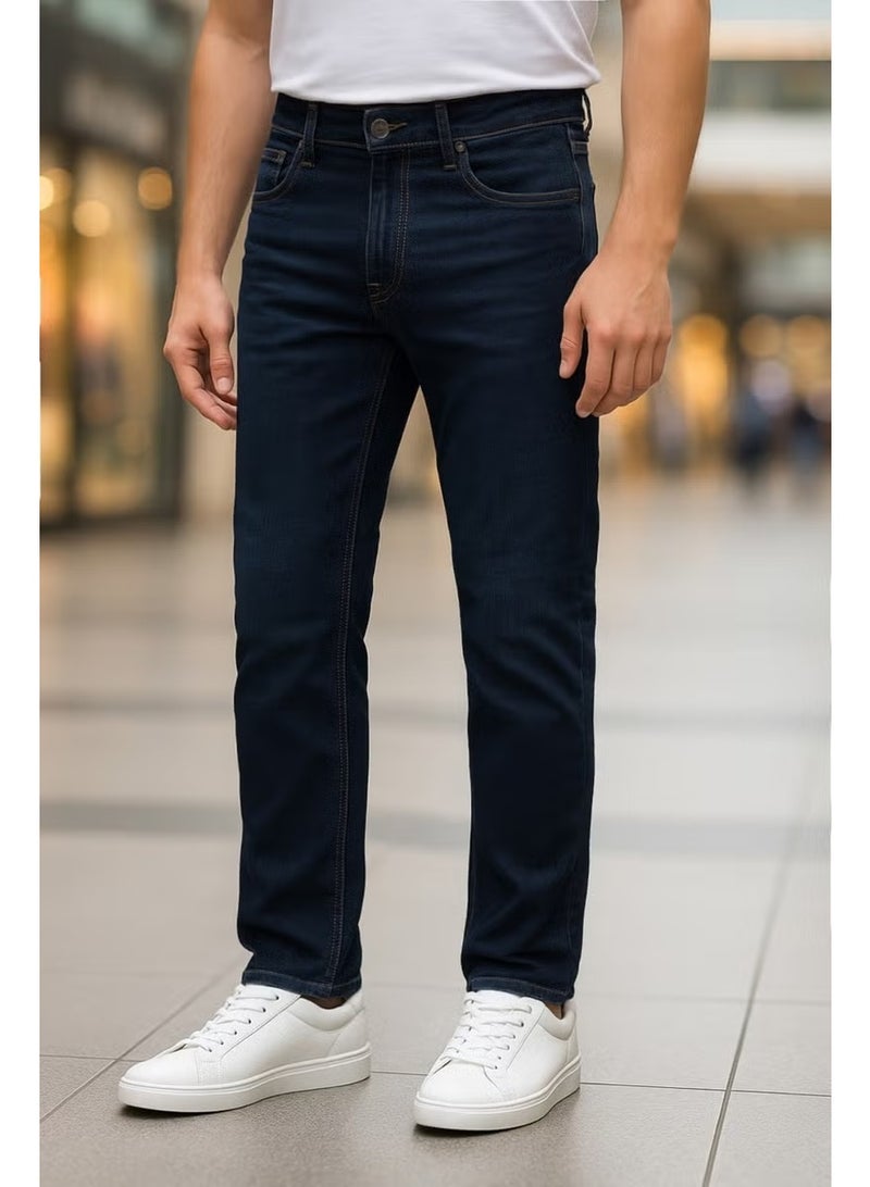 Cedy Denim Men's High Waist Wide Cut Piggy Leg Jeans Regular Fit Jean C336 - Image 4